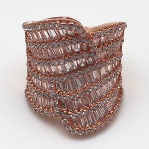 Sterling Silver w/ Rose-gold plating party ring.